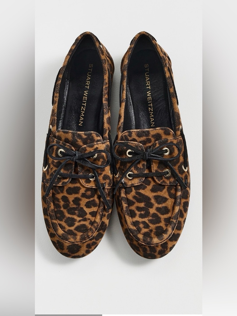Stuart Weitzman Tinsley Leopard Calf Hair Moccasins Driving Loafers 6B
